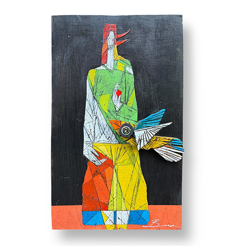 Michael Banks Contemporary Folk Art Mixed Media 18x29 WP6282